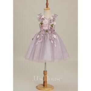 JJs House Kids Purple Flower Dress Size 2t